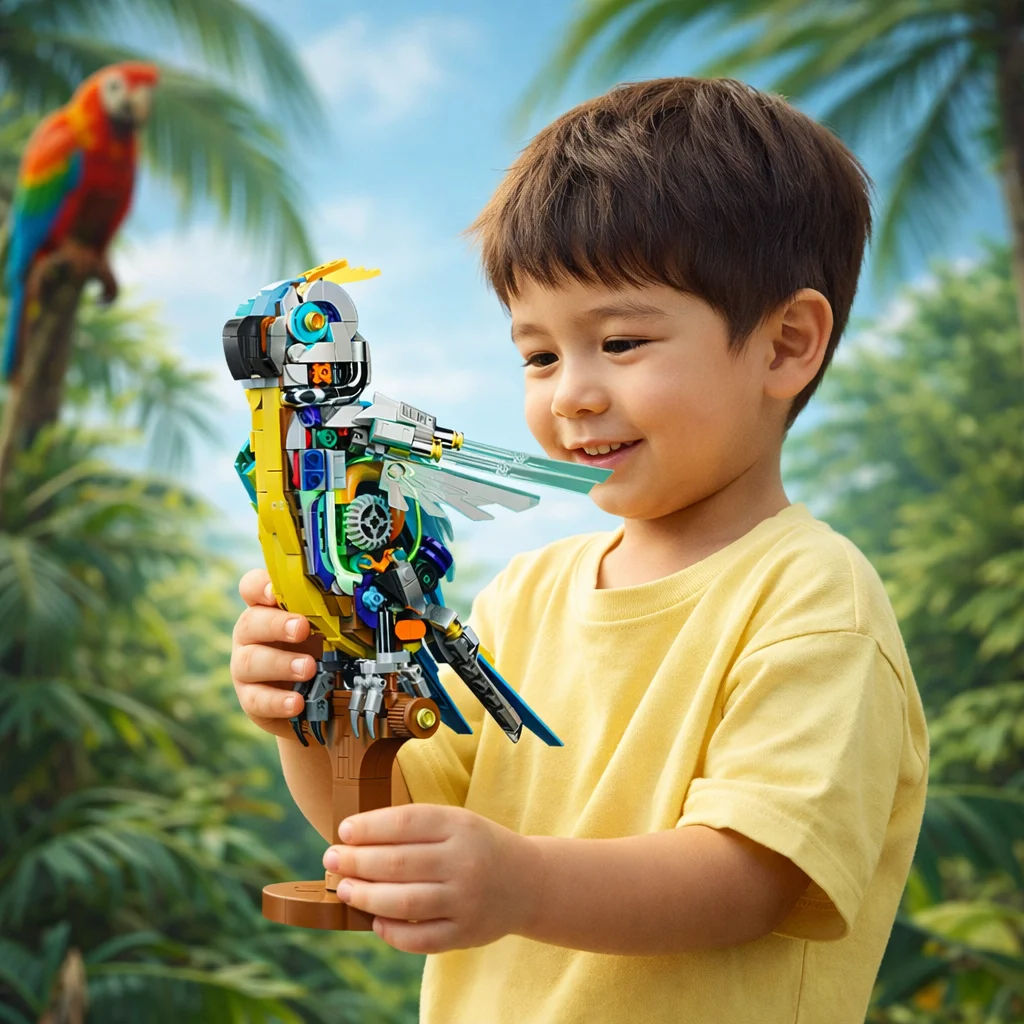 

688pcs Mechanical Parrot Bird Animal Assembling Model Building Blocks Kit DIY Construction Toy STEM Learning for Kids Adults
