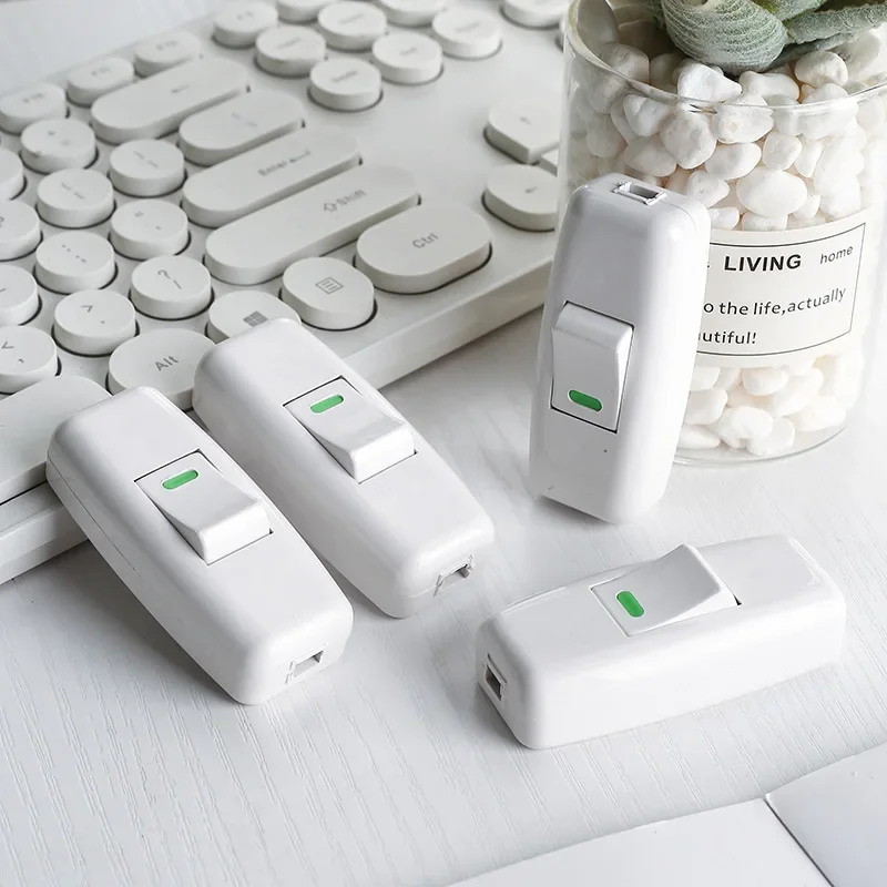 Boat Shape Switch Home Light Switches Classic White Inline On/Off Table Lamp Switches Wires Cable Switches Electrical Accessorie