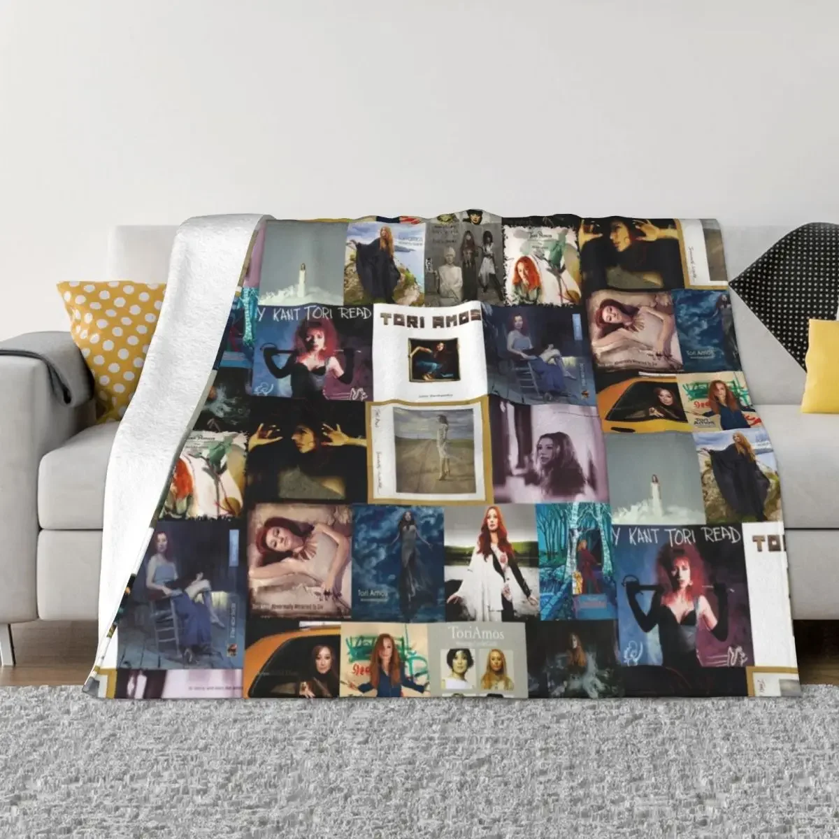 

Tori Amos Album Records Collage Collection Print Throw Blanket Bed covers Giant Sofa Bed linens warm for winter Blankets