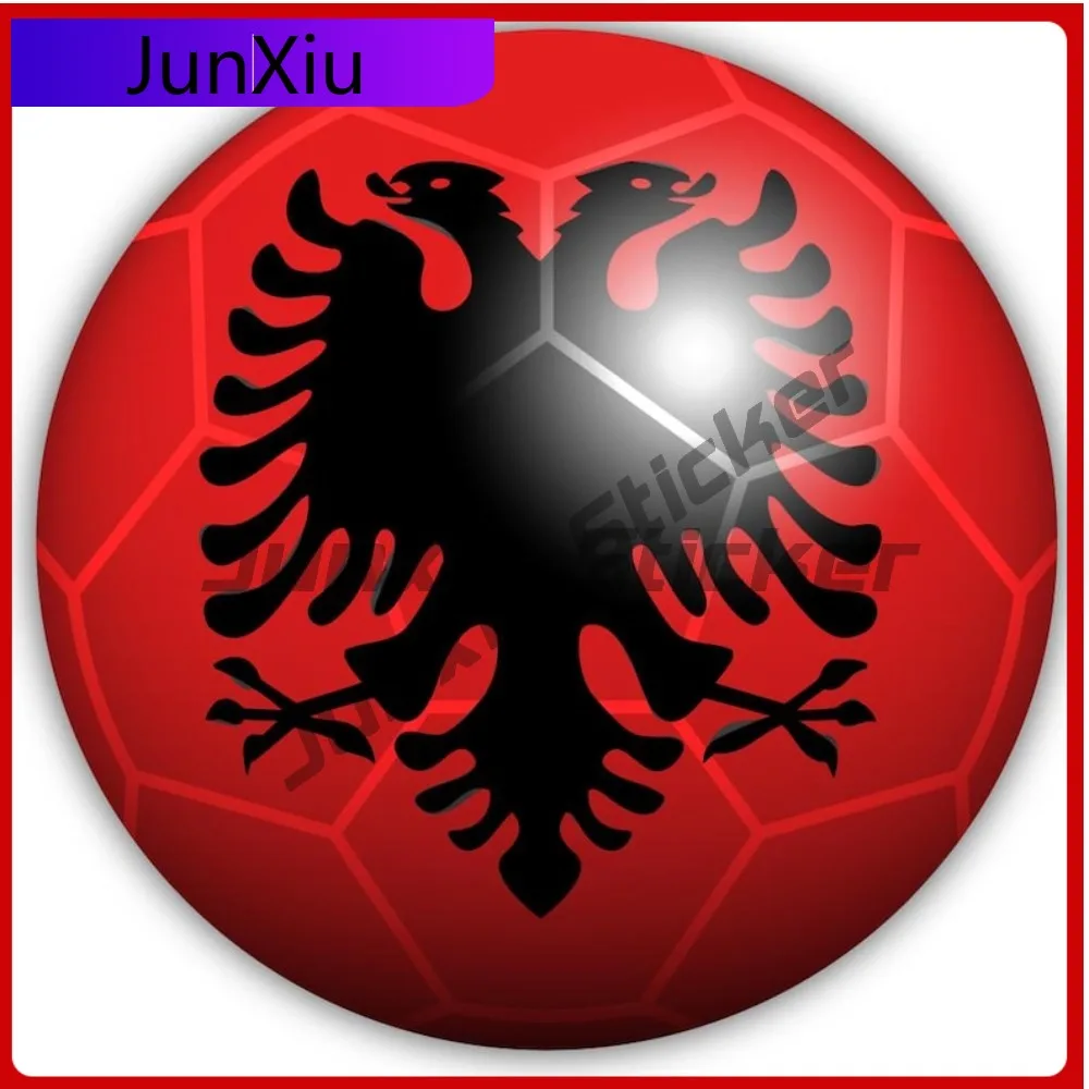 

Albania Flag Shaped Soccer Ball Vinyl Sticker Waterproof Decal Styling Automotive Stickers And Decals Custom Made Suv Bumper Pvc