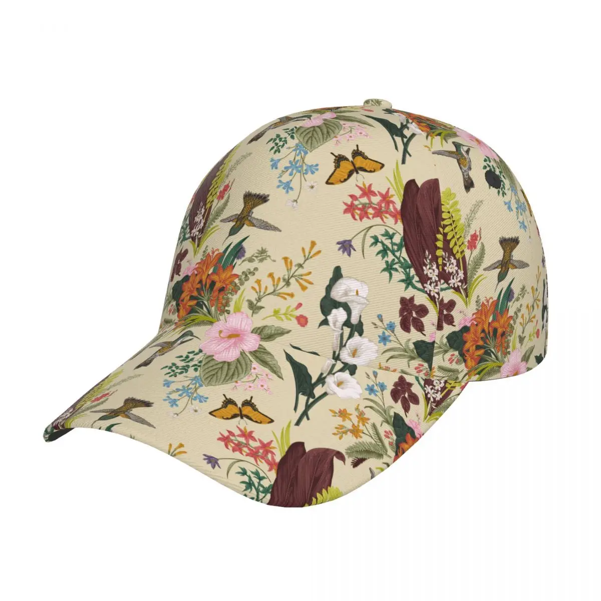 Adjustable Vintage Bird Floral Blossom Golf Cap Outfits Retro Flower Butterfly Casquette Unisex Style Daily Workouts