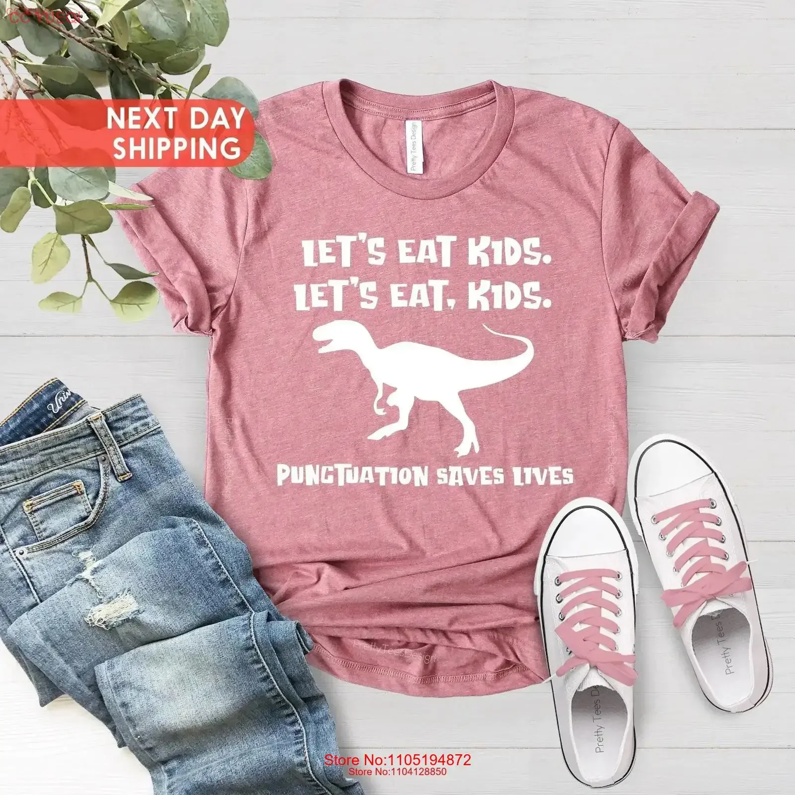 

Забавная футболка с грамматикой, пунктуация учителя английского языка, давайте ести, дети, Saurus Saves Lives, винтажная стираная универсальная модная графика