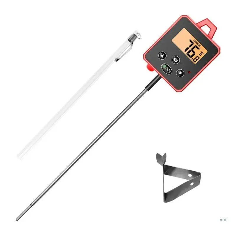 Digital Cooking Thermometers with Multifunction Buttons Easy Carry Temperatue Gauges Steel Meter for Cook  &  homes cook