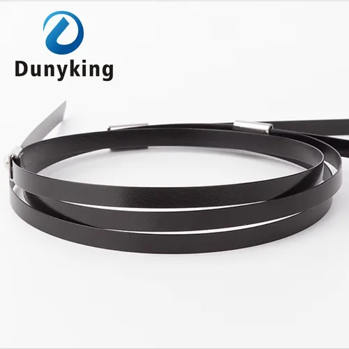 Imagen 2 del producto Bridas para cables de Metal y negro de acero inoxidable, 10-100 Uds., bloqueo recubierto, escape con cremallera de Metal, bloqueo multifuncional, bridas para cables de 4,6mm