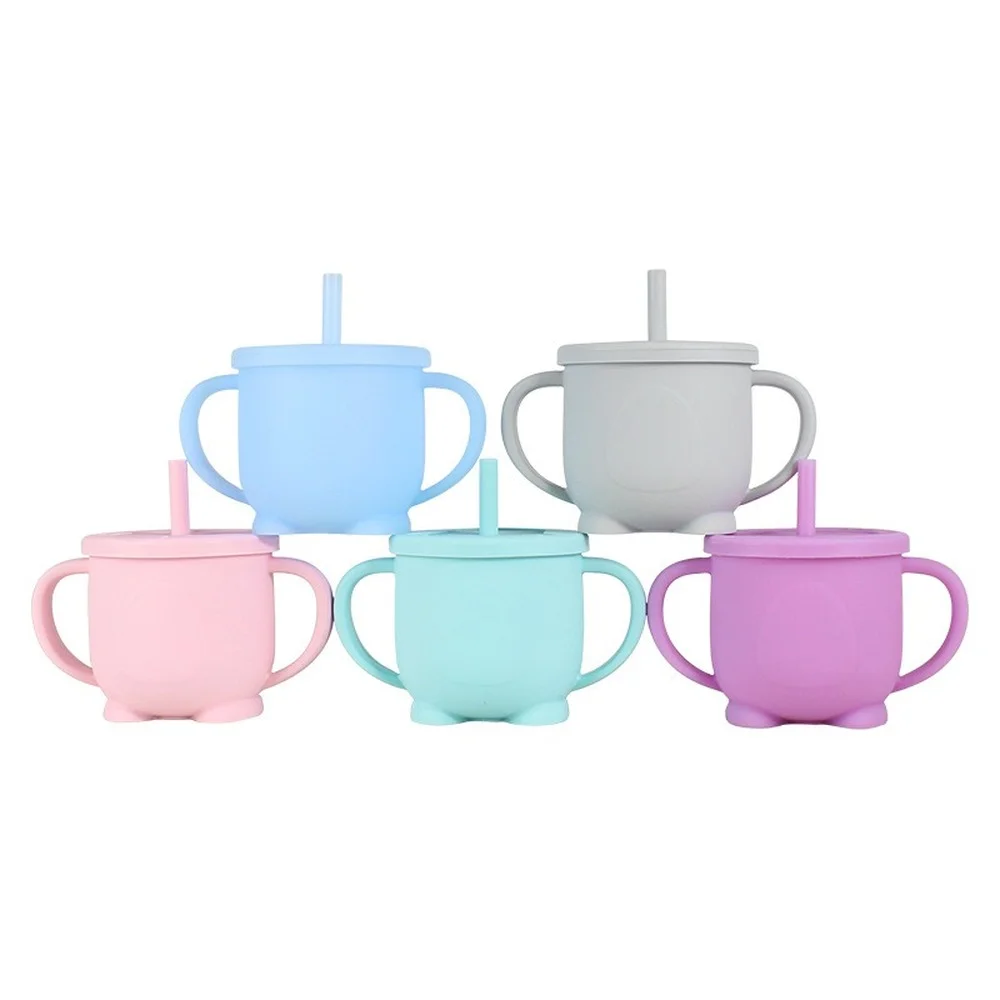 Baby Feeding Cups Baby Learning Baby Drinkware Silicone Sippy Cups for Toddlers & Kids with Silicone Sippy Leakproof Cup