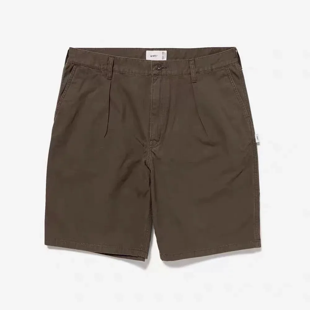 WTAPS 26SS Men Embroidered Workwear Shorts Loose Fit Washed Distressed Japanese Casual Summer Cargo Shorts