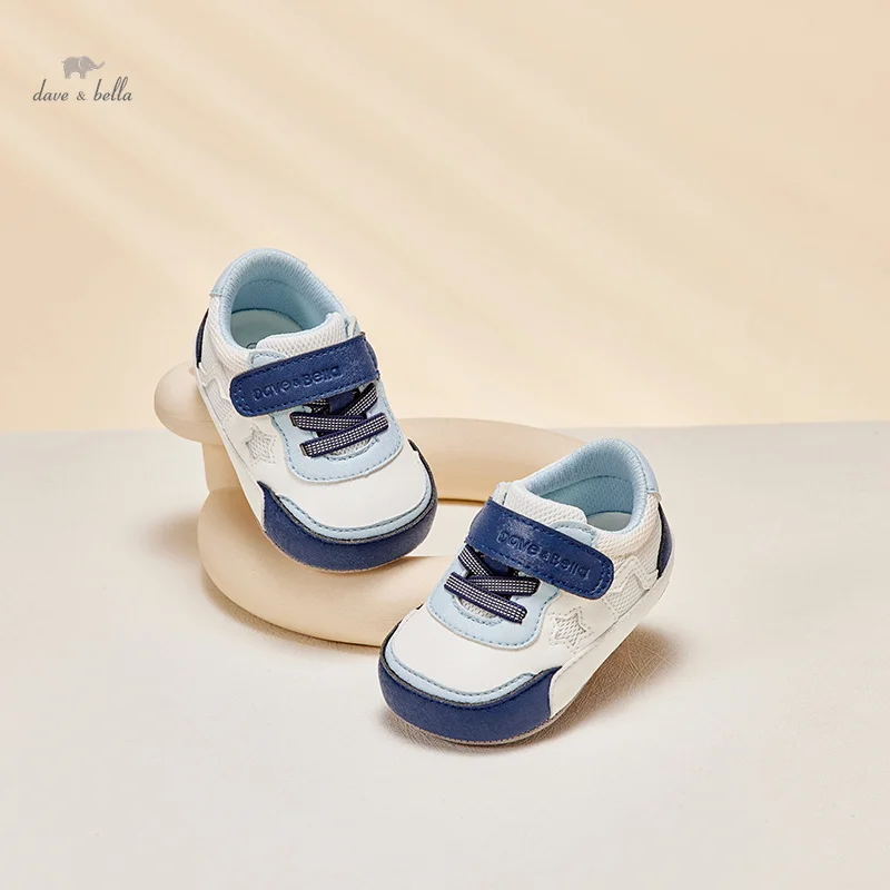 Dave Bella Children's Baby Board Shoes Spring Blue Boys' Shoe Walking Shoes Anti slip Girls' Breathable Sports DB1248645