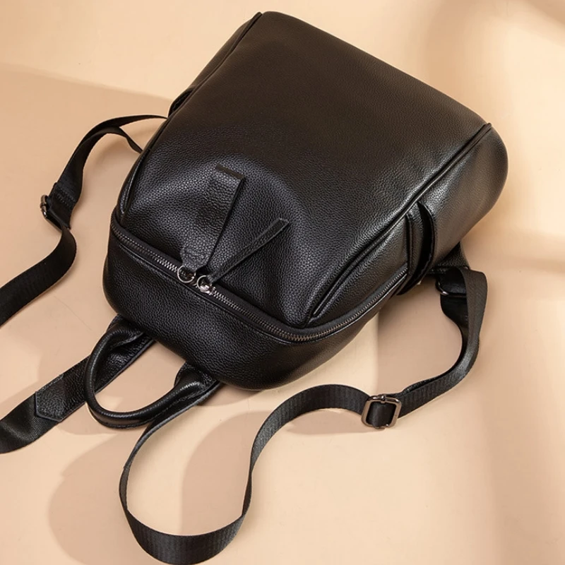 Fashion Luxury Black Women Causal Backpack PU Leather Anti-Theft Bagpack Female Shoulder Bag Collge Student Schoolbag Mochila