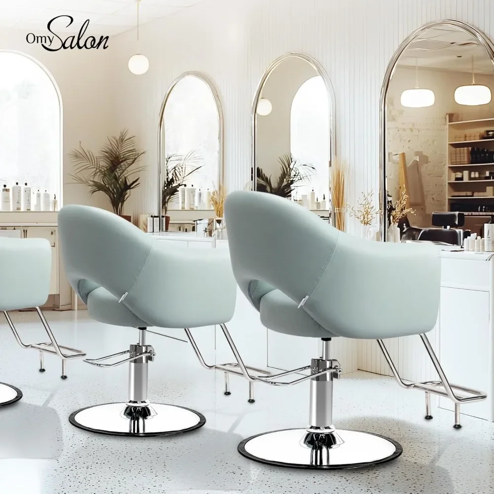 Hair Salon Chair for Hair Stylist with Thick Cushion & Wide Footrest, Hydraulic Barber Chair Heavy Duty 360°Swivel,Barber Chairs