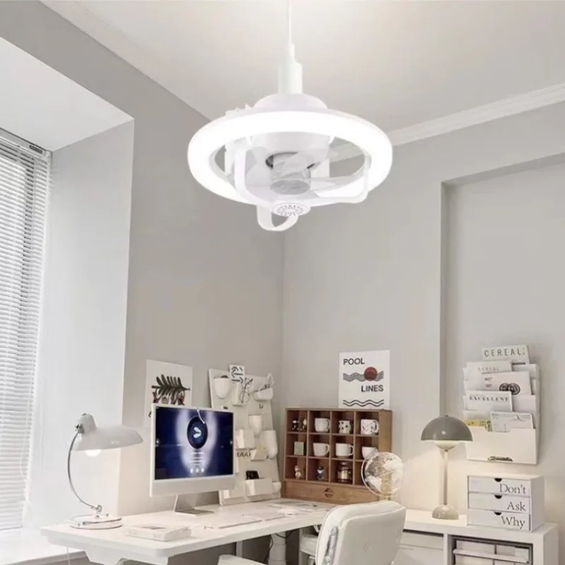 Modern Designer 360 ° Shaking Ceiling Fan Lights E27 Screw Remote Control LED Fan Lamps Indoor LED Fixtures Kitchens Table Study