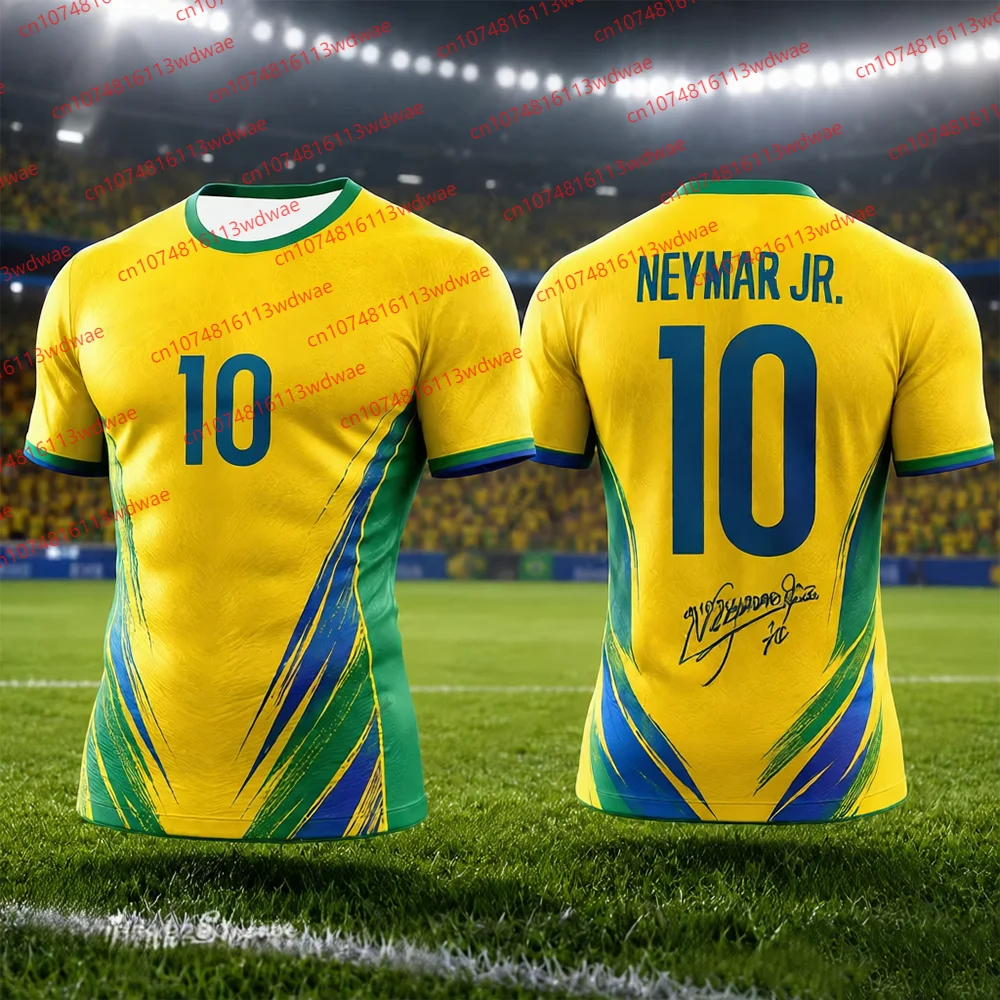2026 Neues Neymar und VINI JR Bedrucktes Sport-T-Shirt für Herren, Atmungsaktives Schnelltrocknendes Fußball-Shirt für den Sommer, Lässiges Outdoor-Oberteil, Kinder-T-Shirt