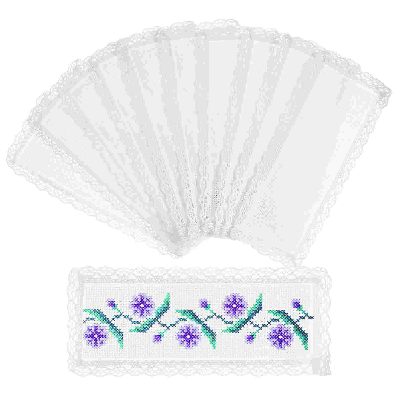 

10 Pcs Cross Bookmark Embroidery Bookmarks Polyester Material Sewing Fabric Blank Unfinished Student Kit