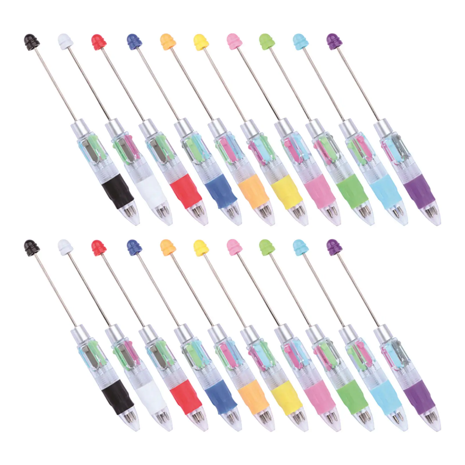 20Pcs Mini Cartoon Ballpoint Pens Multi-Colored 4 Ink Colors Retractable Smooth Writing for School DIY