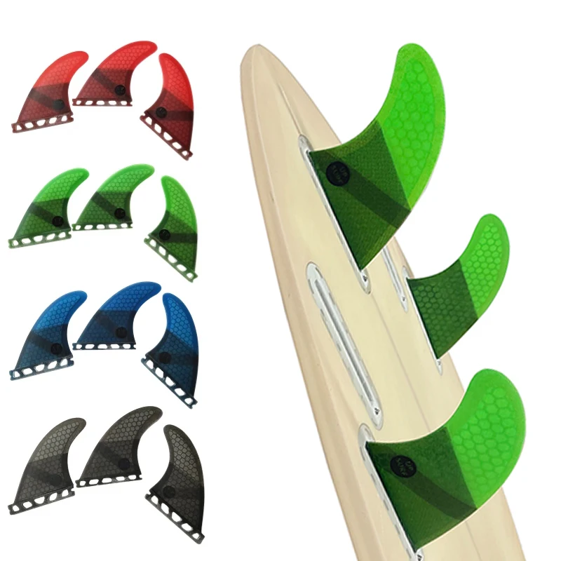 

S/M Tri Fins For Surfboard UPSURF FUTURE FINS Thruster High Performance Honeycomb Fiber 3 Surf Fins