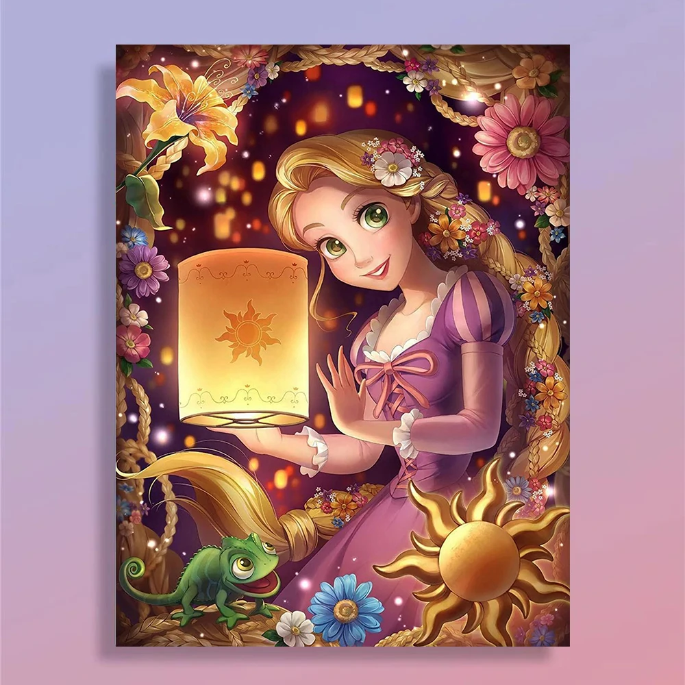 

Набор для творчества 5D: Алмазная мозаика «Золотая Принцесса Диснея с длинными волосами», круглые стразы, ручная работа, подарок для детей, новинка