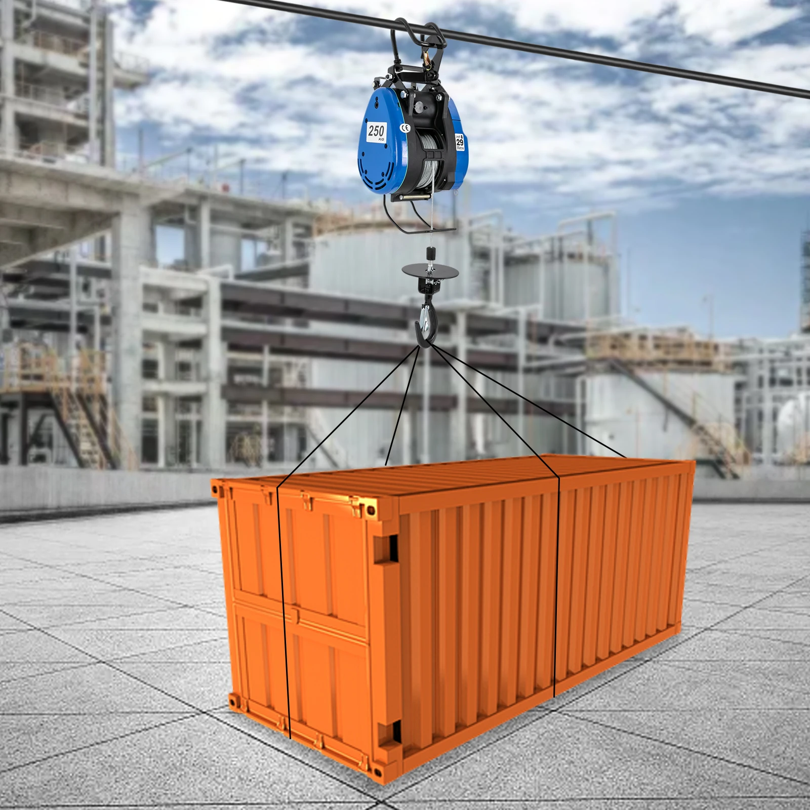 رافعة كهربائية 1300 وات 250 كجم رافعة كهربائية مع تعليق لاسلكي للتحكم عن بعد رافعة منزلية محمولة بناء سريع Ho #5