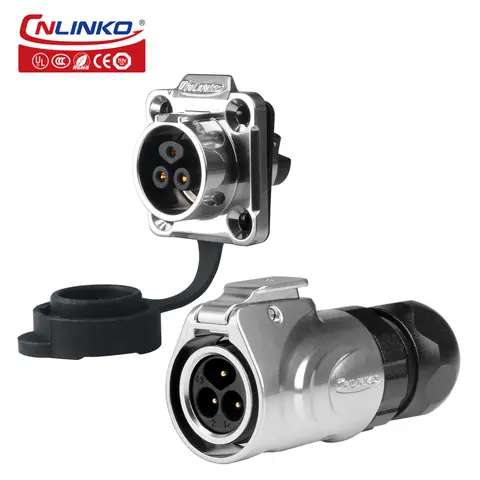 CNLINKO M16 나사 잠금 케이블 남성 여성 커넥터 방수 IP68 2 3 핀 커넥터 400V/10A 전기 항공 플러그 소켓