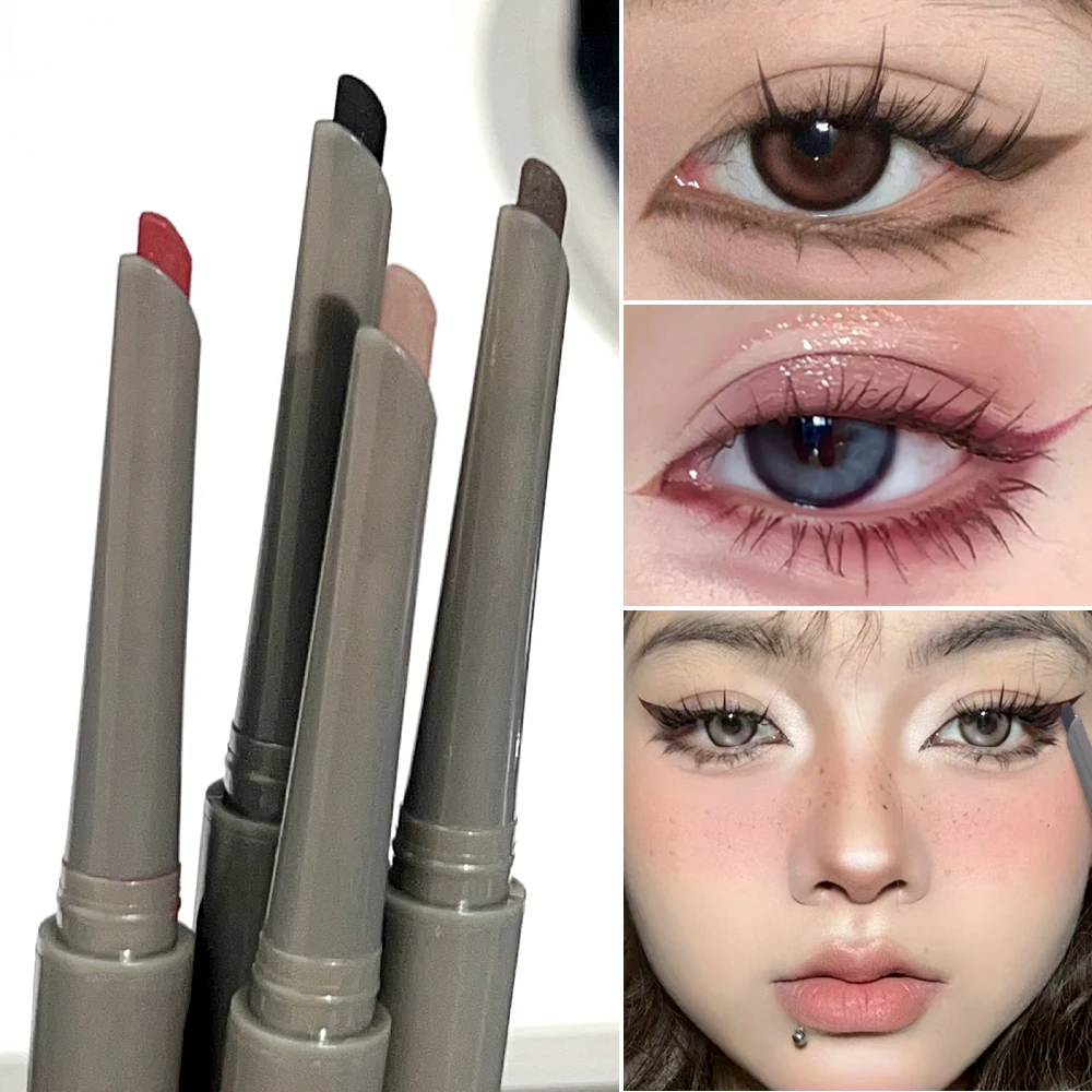 Machete-Vormige Eyeliner Gel Pen Zwart Rood Bruin Slank Liggende Zijderupsen Eyeliner Lijm Pen Waterdichte Niet-Vlekkerige Matte Ogen Make-Up