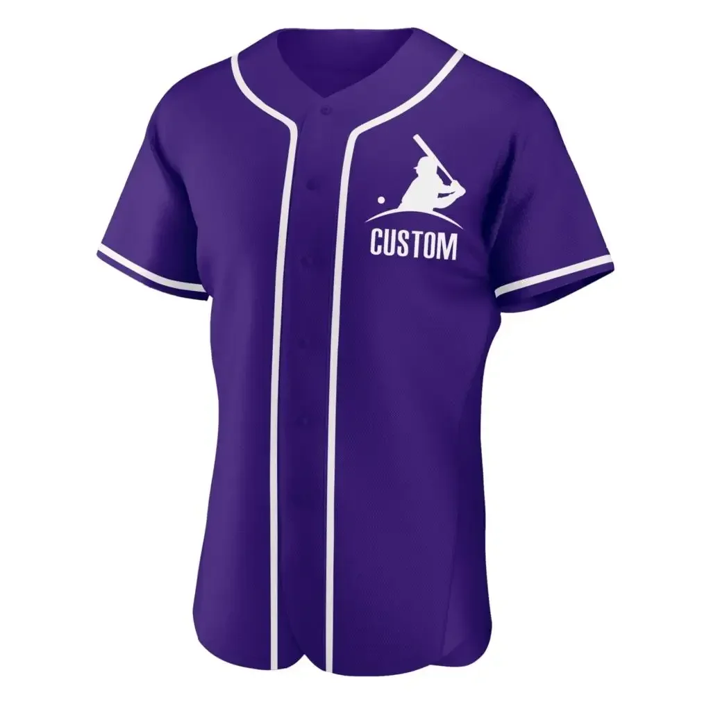 Maillot de Baseball Personnalisé de Haute Qualité, Imprimé de Votre Nom/Numéro, Chemises Respirantes à Col en V pour Homme/Dame/Enfant, Tout Document, Grande Taille