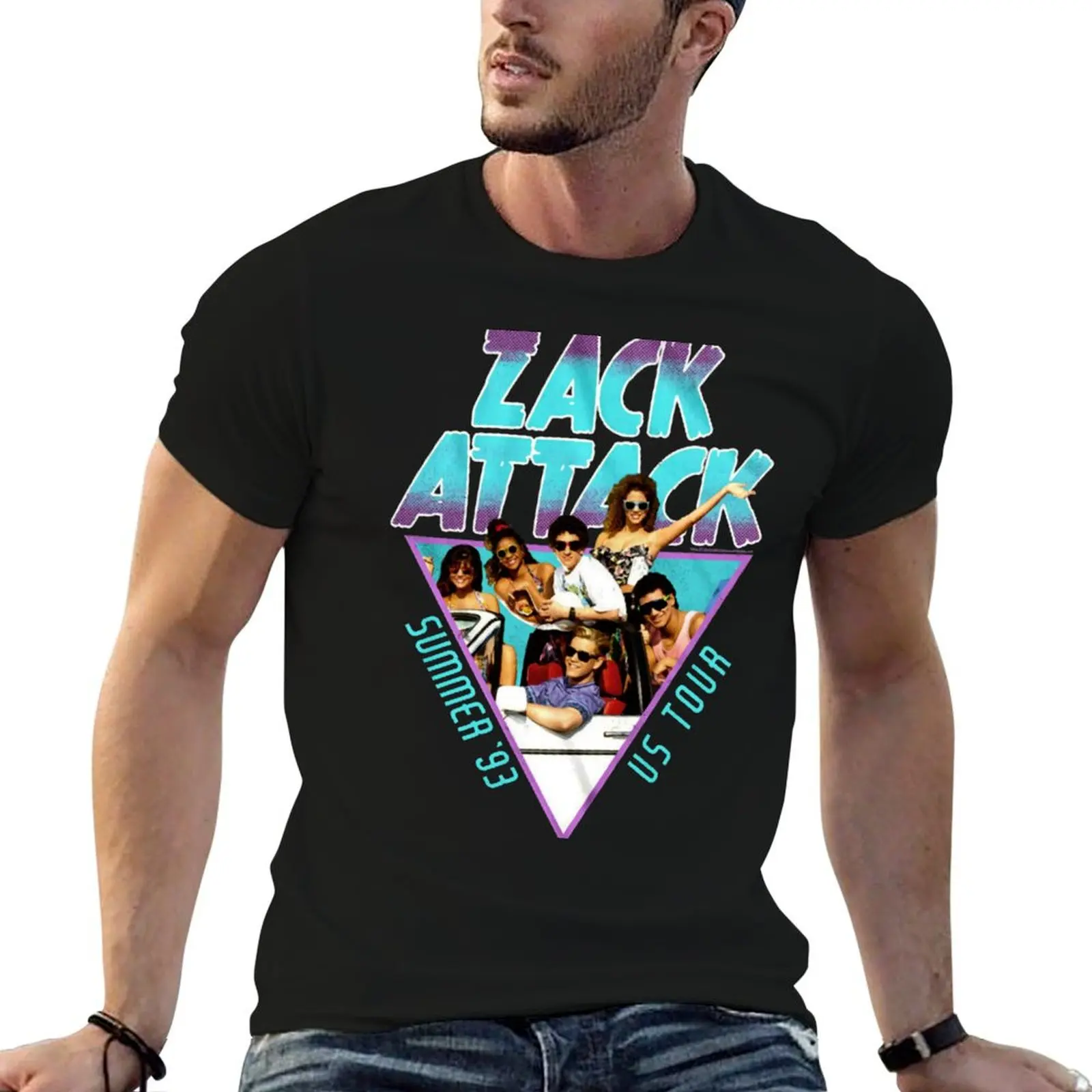 Saved by The Bell Zack Attack US Tour Summer 1993 T-Shirt Modern Style Print T-Shirt