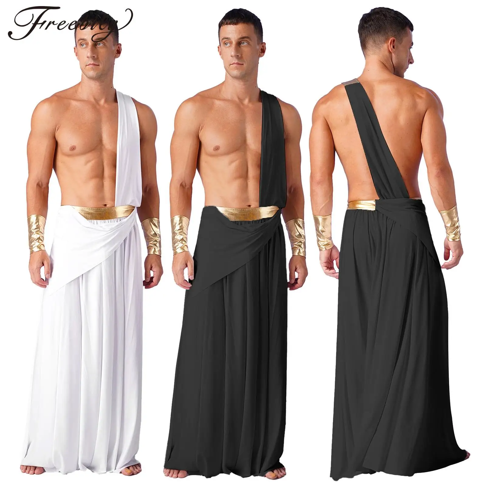 

Mens Ancient Greek Skirt Mythology Olympus Zeus Hera God Toga Roman Spartan Gladiator Warrior Costume Caesar Cosplay Dress Up