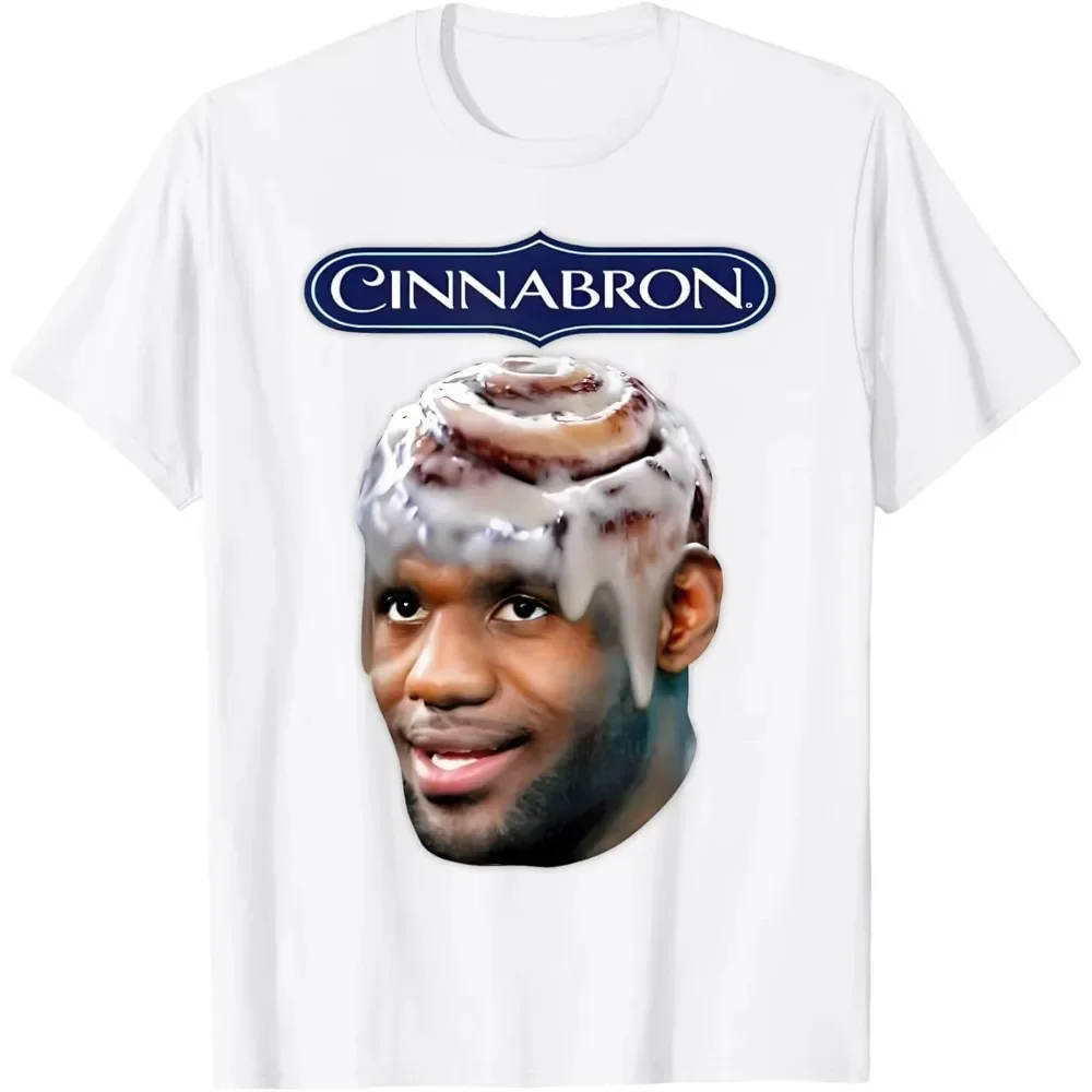 Cinnabron Funny LeBron Graphic Meme T-shirt Women's Fashion Tees High Quality Oversized Short Sleeve Men T Shirt Tops Streetwear