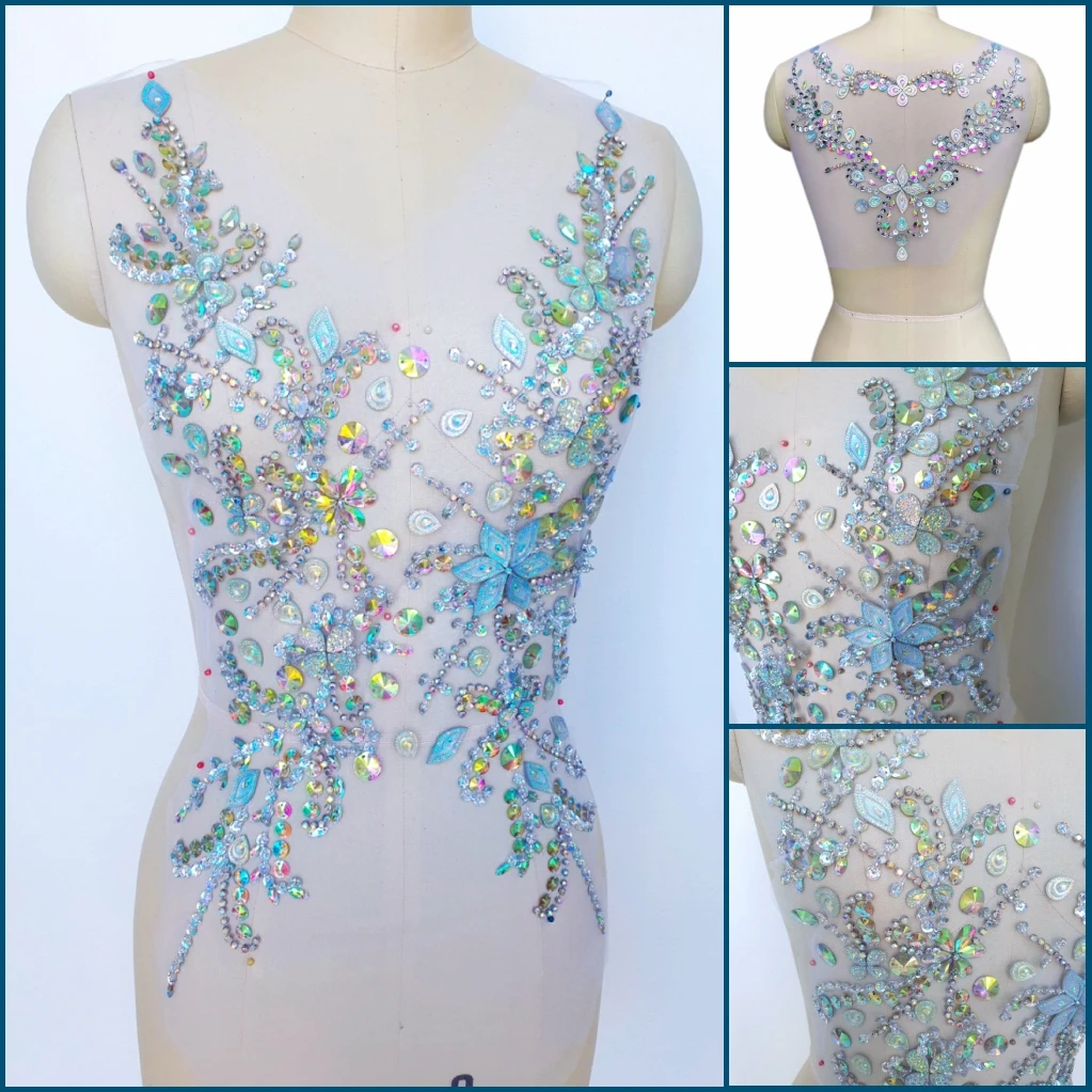 

HAND Custom Made Prom Dress 6 colors Beaded Sew on Costumes Rhinestones Appliques Patches Designers For Event Women Formal Gowns