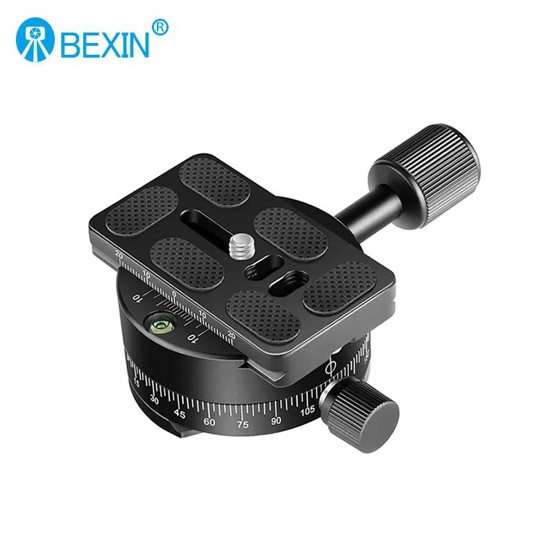 BEXIN QJ-01S Set Tripod Head Conversion Clamp Holder 360 Rotating Panoramic Head with Quick Release Plate for DSLR Camera Tripod