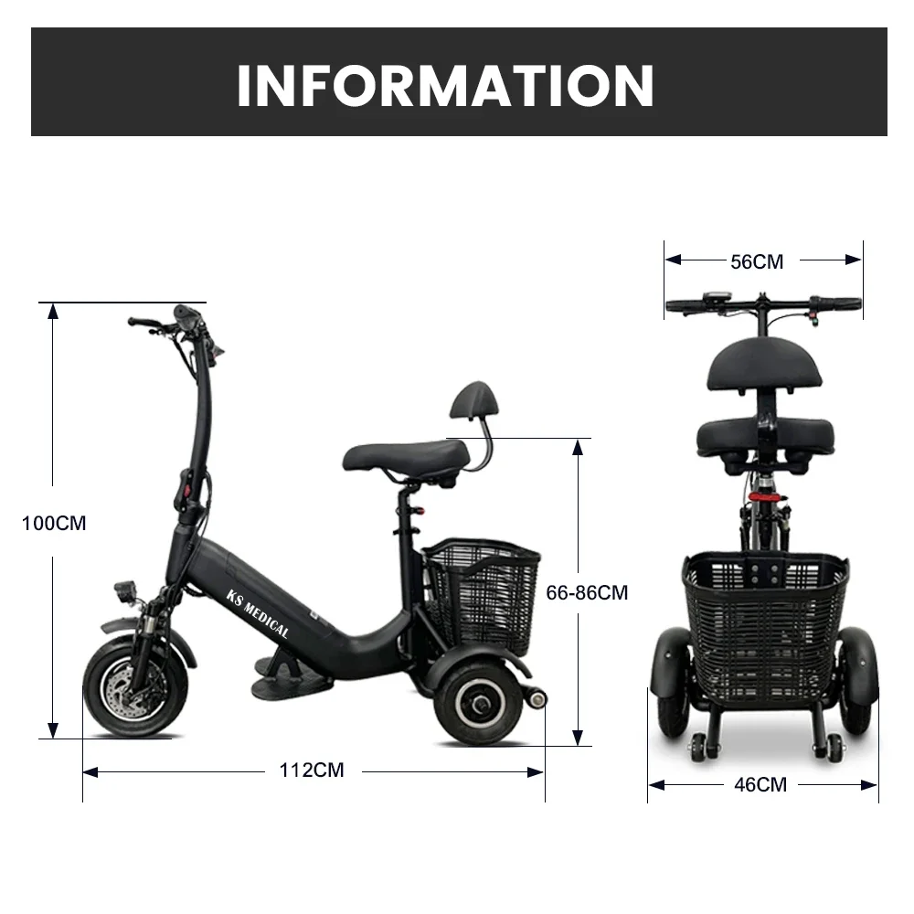 KSM-902 Ultra lightweight folding mobility scooter travel mobility e electric scooters with 3 wheels only 16 kgs