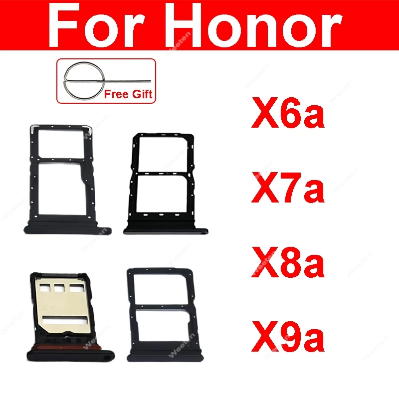 Sim Card Tray Holder Socket Adapter For Huawei Honor X6a X7a X8a X9a Sim Card Reader Slot Connector Replacement Repair Parts