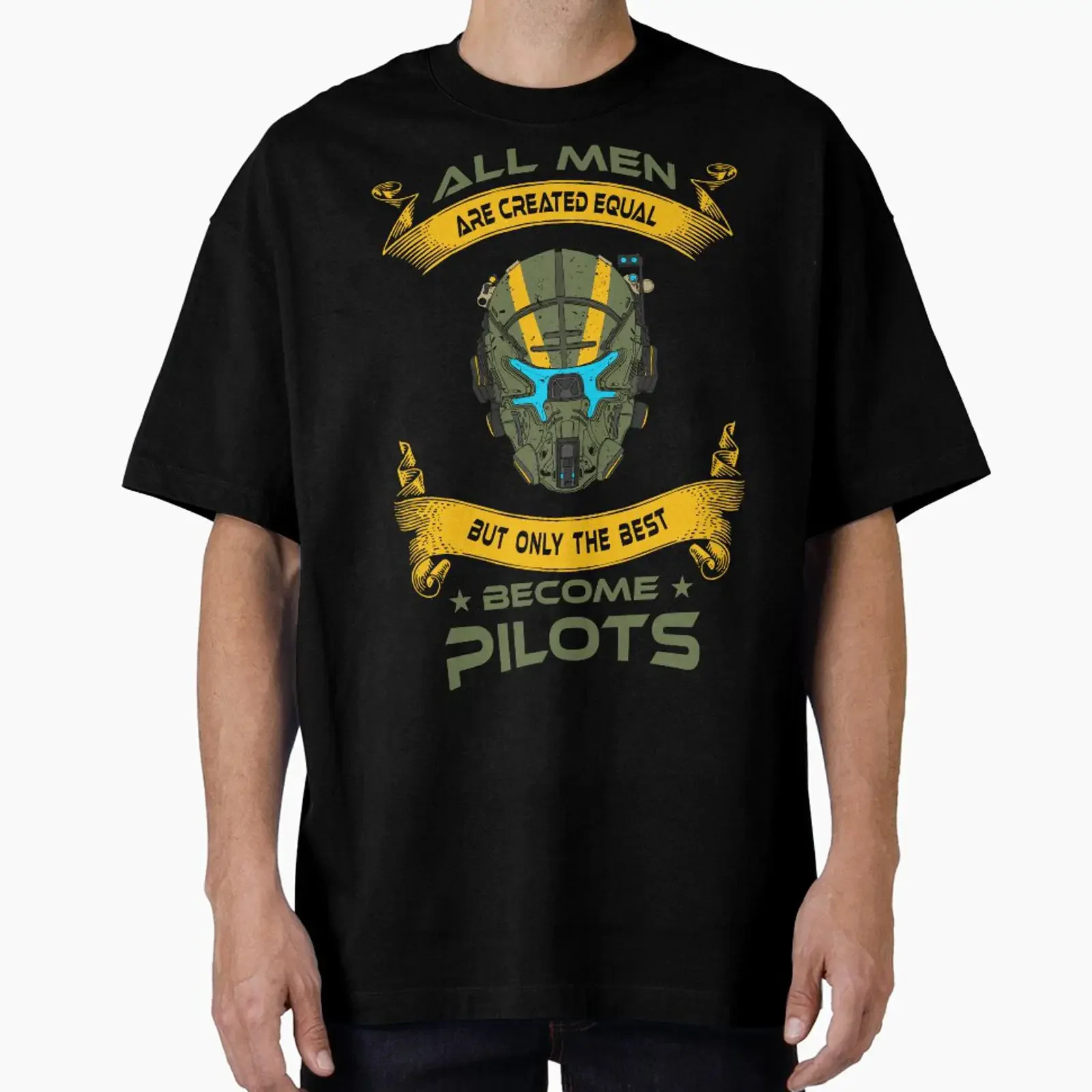 ONLY THE BEST BECOME PILOTS, conçu et vendu par EXION CREW, haut vintage délavé pour un usage quotidien, vêtements de créateur légèrement usés.