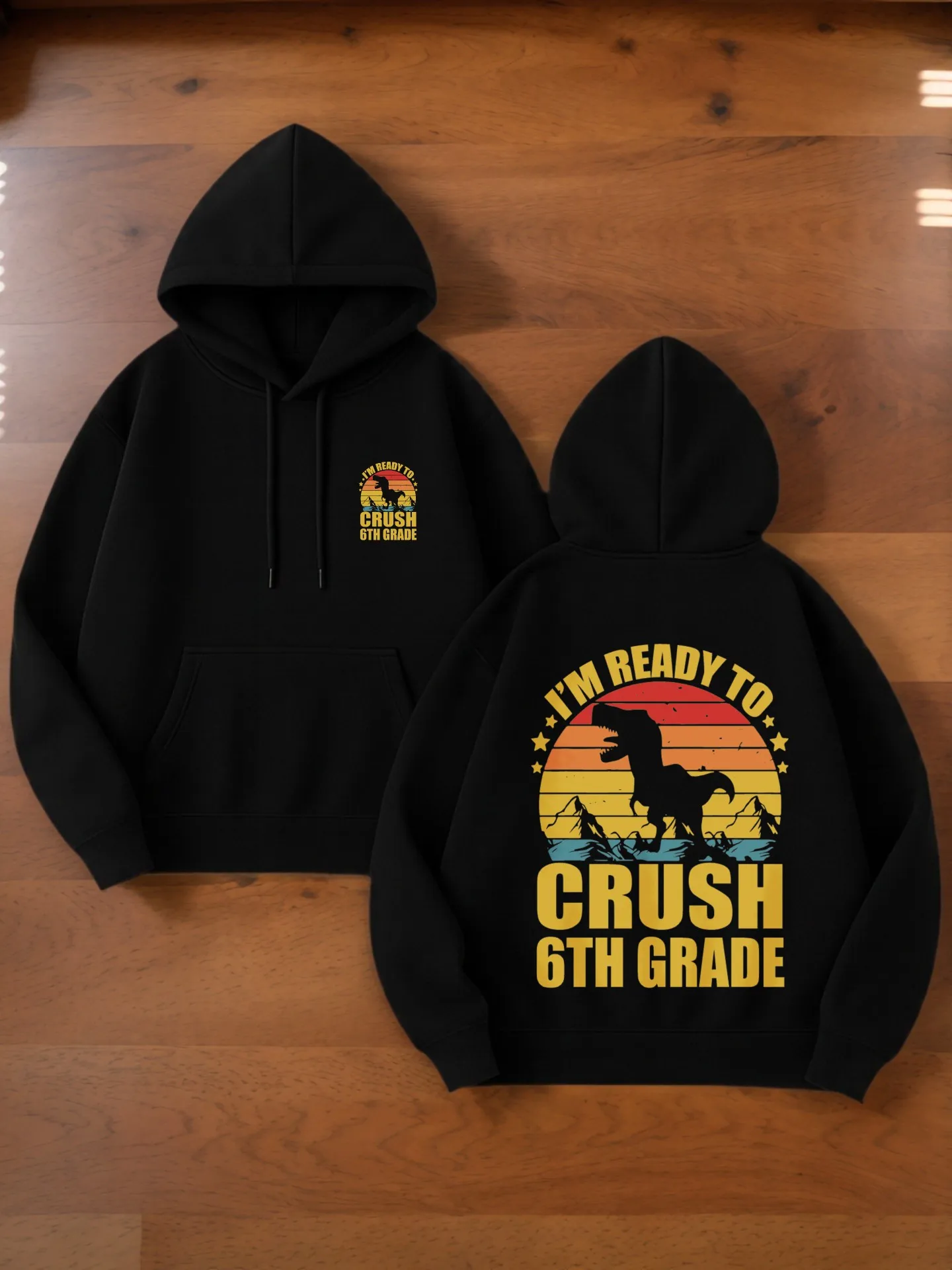 هوديي جرافيك للرجال، طراز قديم، مبطن بالصوف، طباعة حروف وكرتونية، للمراهقين، للارتداء اليومي #1