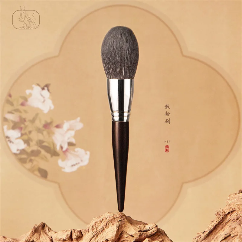 

1pc High end Pro Fox hair mix goat hair Big Powder Makeup brushes Powder Contour Make up brushes Blackwood pencil beauty H31