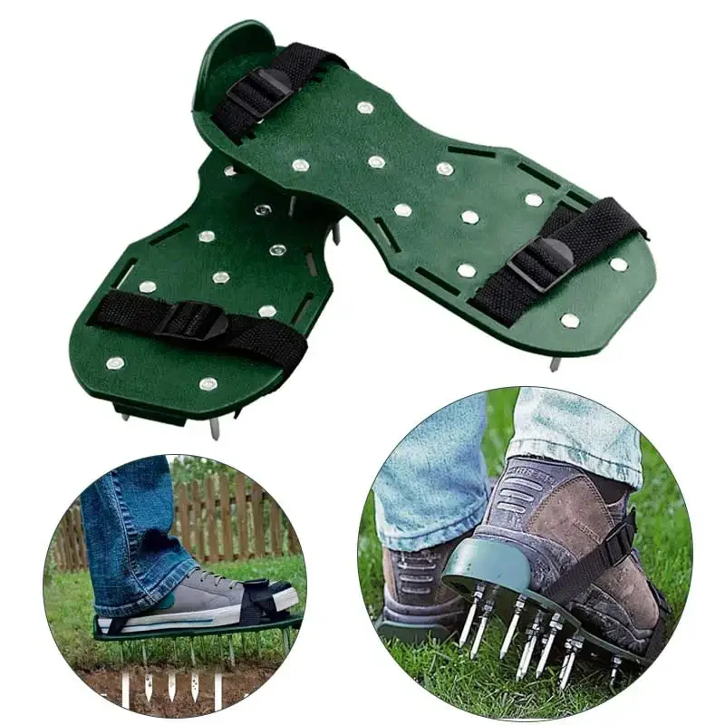 1Pair Garden Lawn Aerator Nail Shoes Garden Yard Grass Cultivator Scarification Nail Tool Lawn Aerator Spikes Shoes Garden Tools