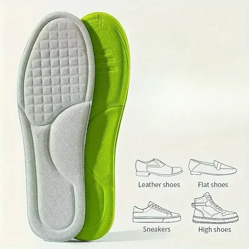 1pair 5D Sports Insoles  invisible inner raised insole for male and female comfort with a soft sole and full cushion for shock