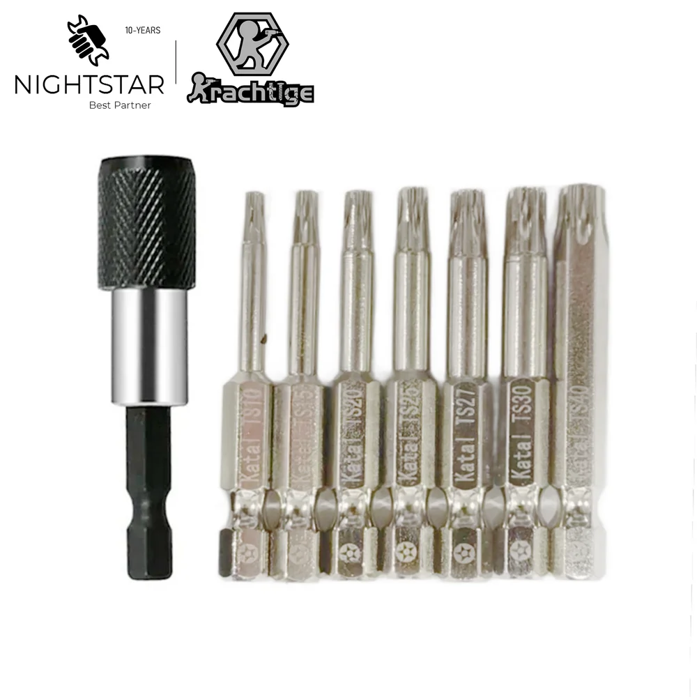 50mm Magnetic Screwdriver Set TS10 TS15 TS20 TS25 TS27 TS30 TS40 1/4\