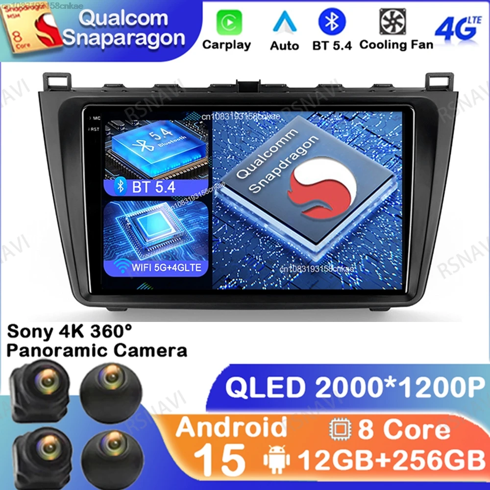 

Android 15 For Mazda 6 GH 2007 2008 2009 2010 2011 2012 BT Qualcomm Autoradio DVD Wireless Carplay Auto DSP Head Unit Stereo GPS