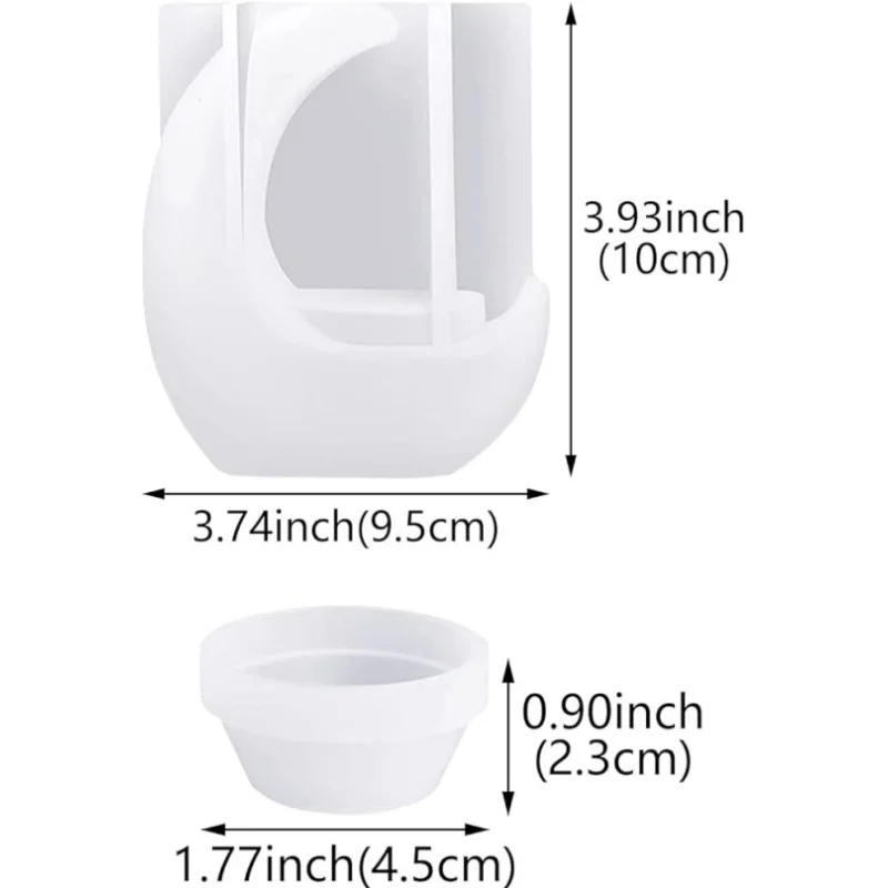 Molde de resina epoxi de cristal para manualidades, adorno de media luna para portavelas, molde de silicona
