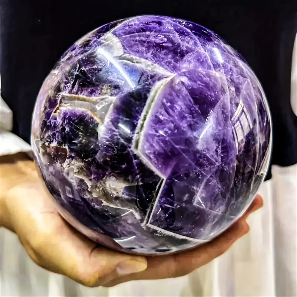 1 قطعة كرة جمشت حلم كبيرة جدًا ، كرة منحوتة يدويًا أرجوانية حلم ، كريستال كوارتز ، كرة أرجوانية حلم ، ديكور منزلي ،