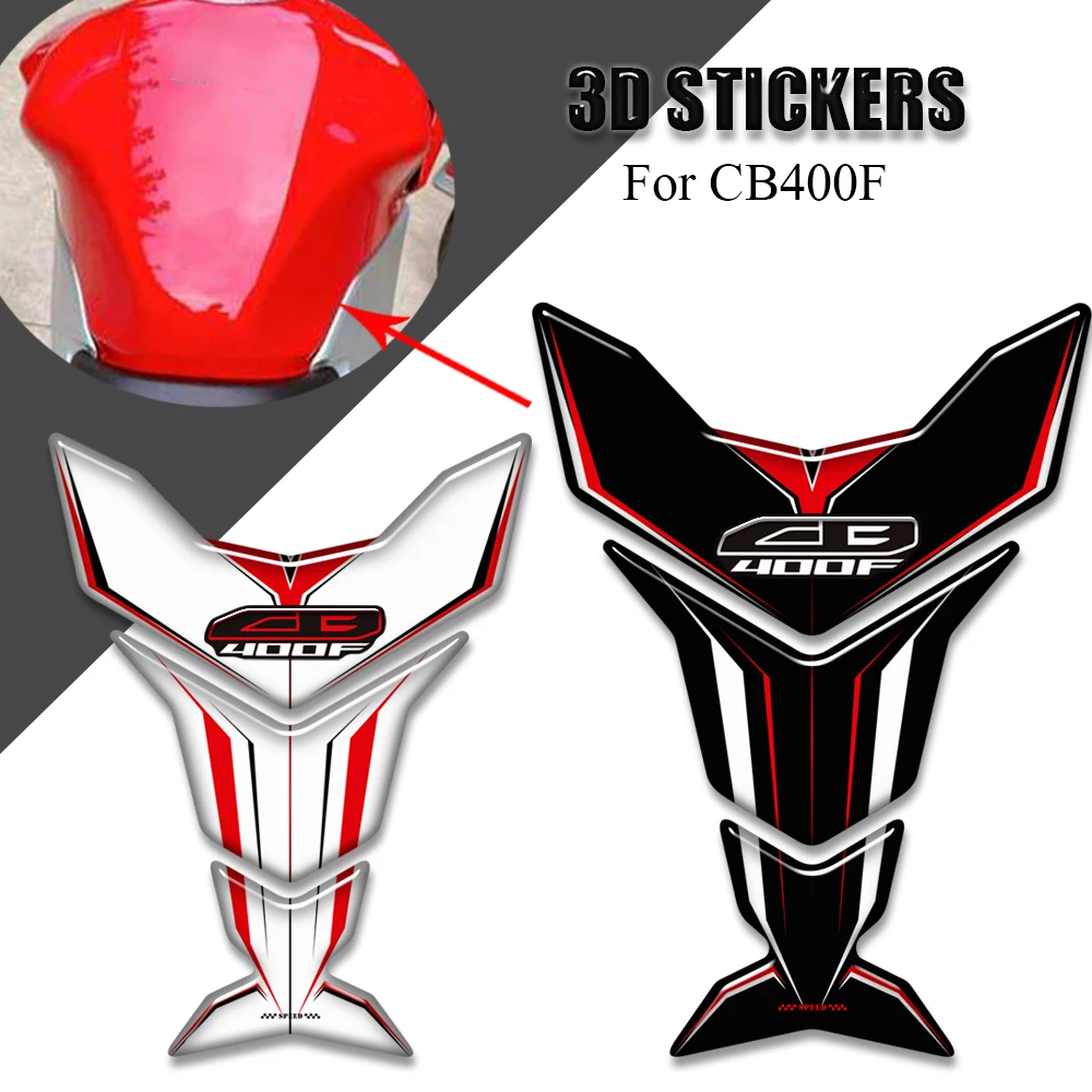 ﻿ For Honda CB400F CB 400F 400 F Motorcycle Gas Fuel Oil Kit Knee Fish Bone Emblem 3D Stickers Decals Protector Tank Pad