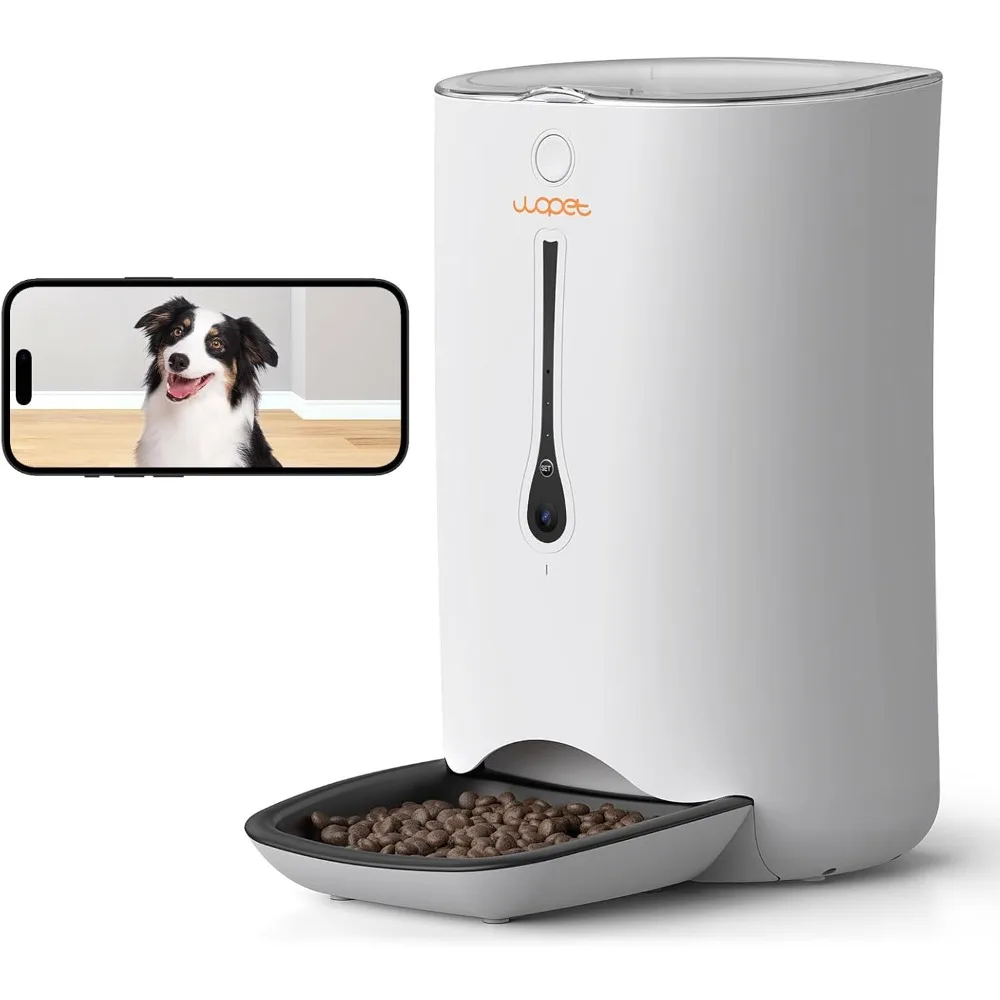 

7L Auto Dog Feeder with Camera, 5G-WiFi Automatic Cat Feeder with Timer Programmable, HD Camera for Voice and Video Recording