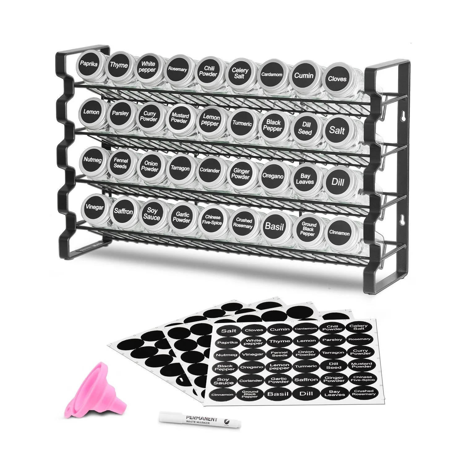 

VEVOR Spice Rack Organizer for Cabinet Kitchen Countertop Seasoning Organizer 23x16 in 36 bottles/72 square meters 4 layers/6 layers