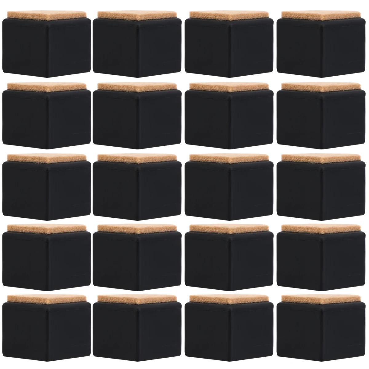 

20 Pcs Chair Feet Covers Protectors PVC Felt Small Size Anti Slip Floor Mat Table Feet Covers Furniture Legs Home Office