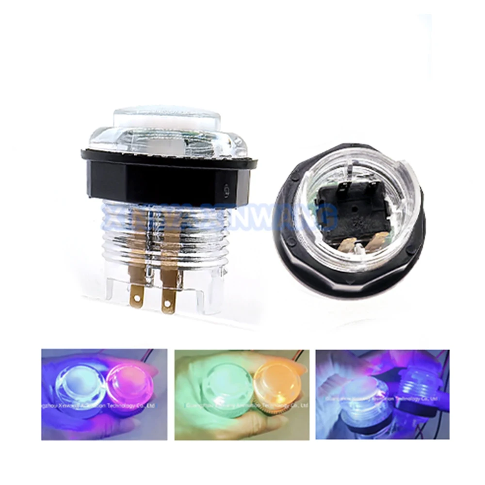 

5 В мигающие огни прозрачная кнопка 28 мм светодиодная красочная подсветка 33 мм круглые для аркадного игрового автомата контроллер экскаватора