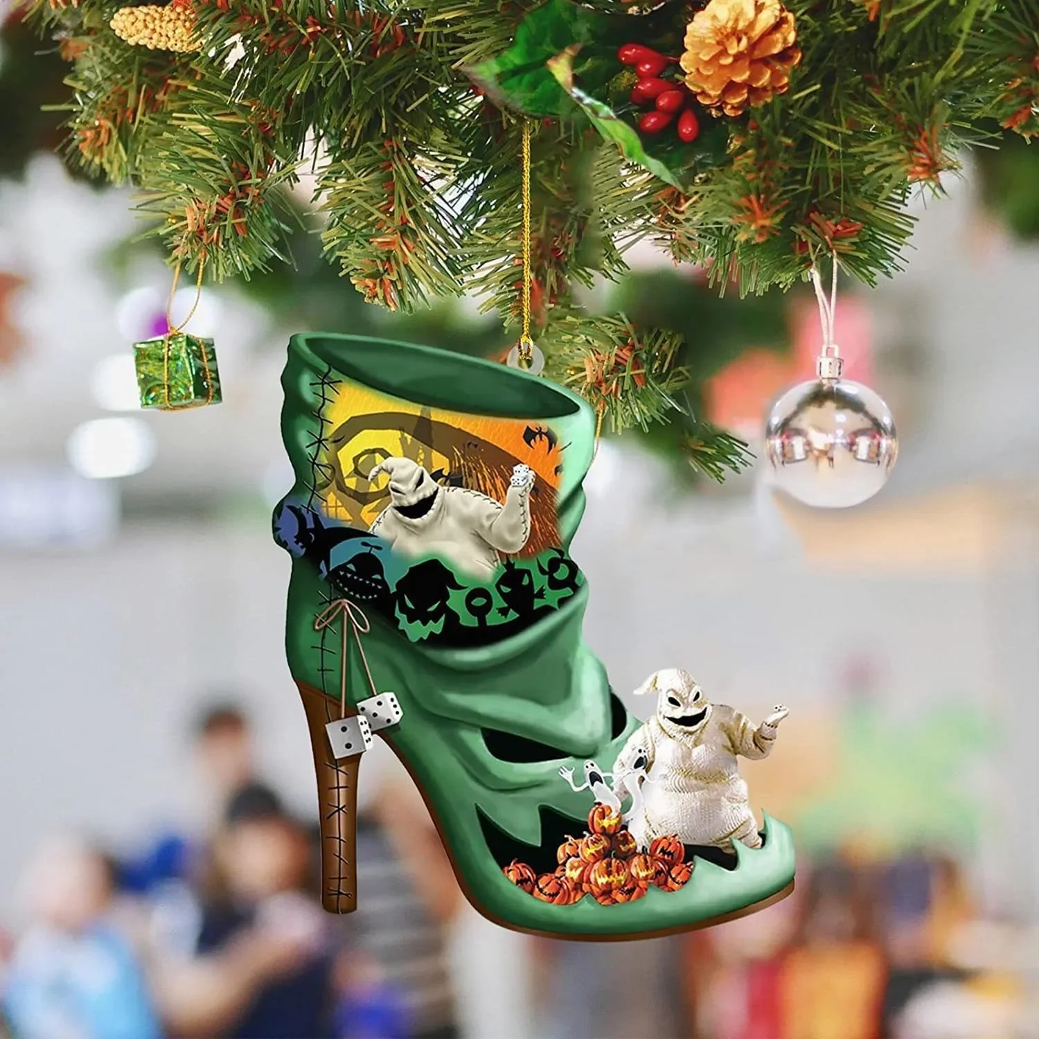 Disney Cartoon Il Pesadilla Prima di Natale Figure Anime Jack Skellington Modello Albero di Natale Acrilico Aereo Ciondolo Giocattoli