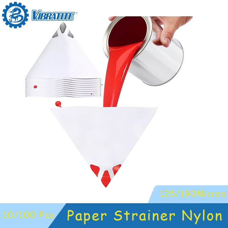 10/100 Uds pintura 125 190 micrones colador de papel Nylon 100 120 embudo de malla para pistolas de pulverización automotrices manualidades Hobby pintura