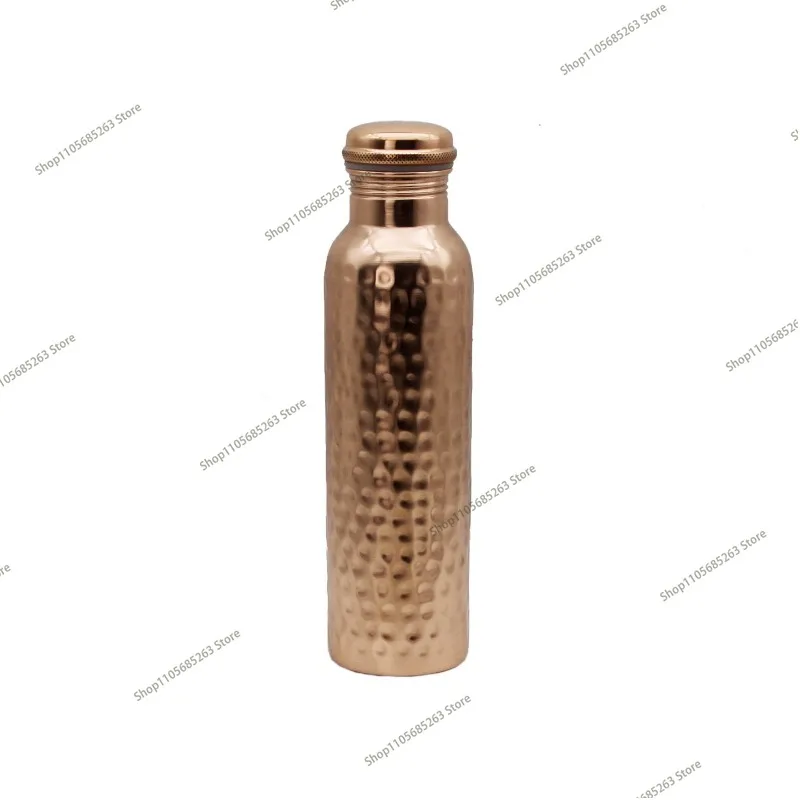 Handmade Pure Copper Water Bottle, Vessel for Yoga Outdoor Sports, Traditional Metal Canteen