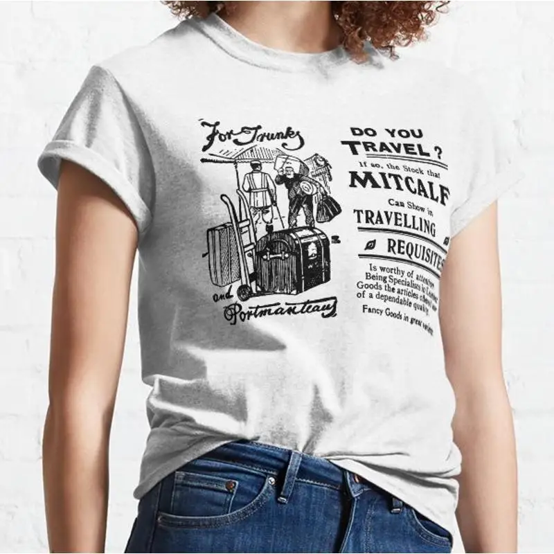 

Классическая футболка с рекламой багажа и плавками