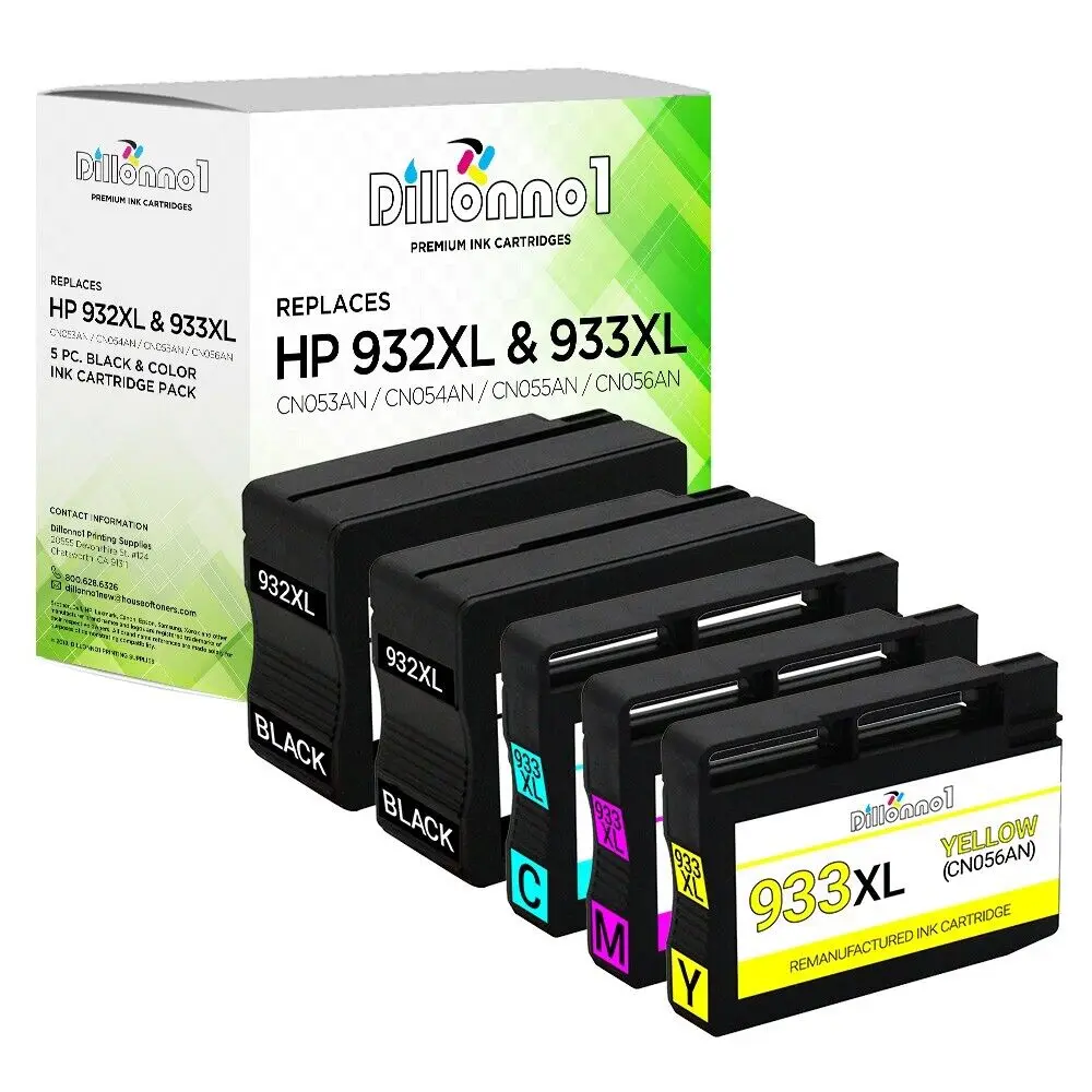 5PK ตลับหมึกสำหรับ HP สำหรับ HP 932 XL 933 XL OFFICEJET PRO 6100 6600 6700