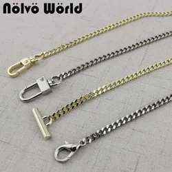 1 stück, 60-140cm Licht Gold Silber 5mm breite tiny kette in 4 arten Schnalle für reparatur damen taschen geldbörse kette riemen